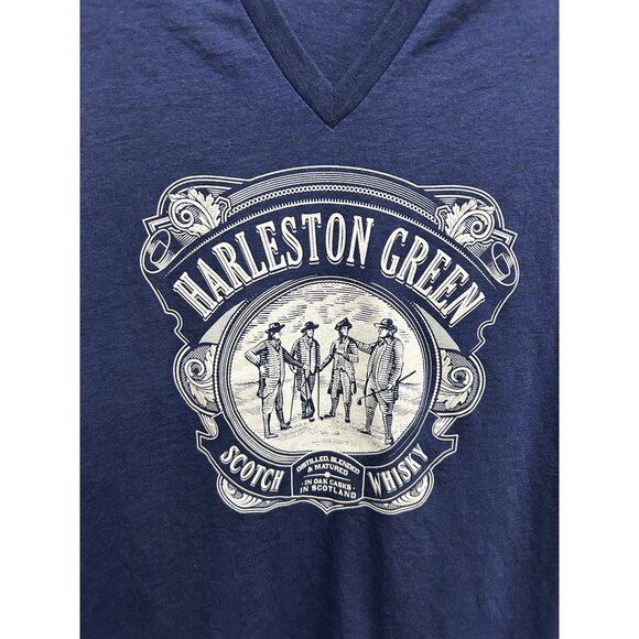 Harleston Green Bella+Canvas V-Neck T-Shirt Sz Medium Blue - Picture 4 of 9